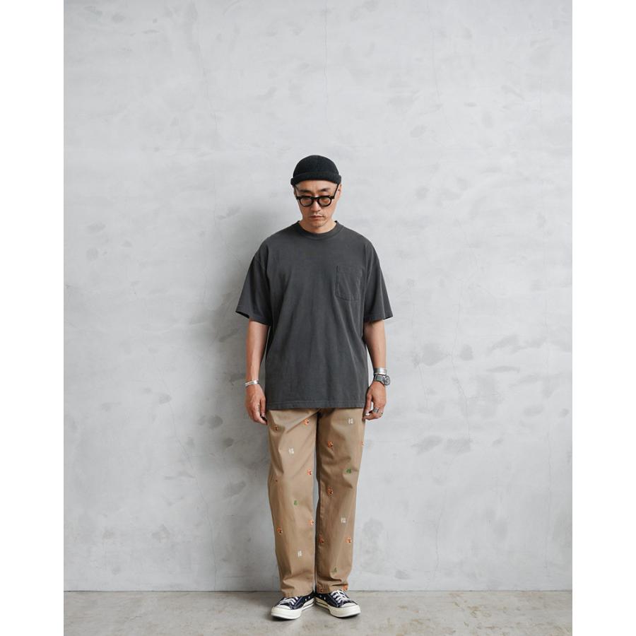 HOUSTON（ヒューストン） 10161 ツイル 総柄刺繍 イージーパンツ