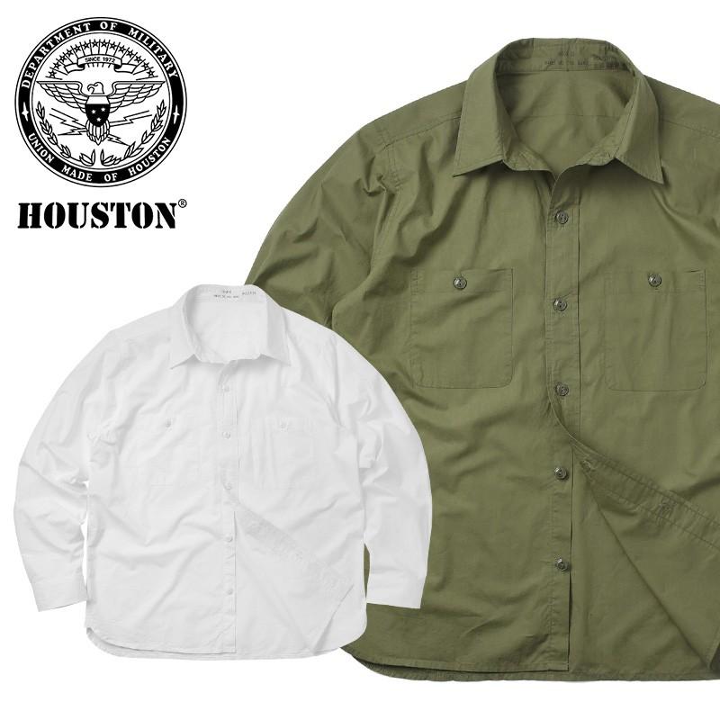 Houston ヒューストン コットン ポプリンシャツ メンズ ミリタリーシャツ ゆったり 長袖 無地 薄手 アメカジ ブランド Houston ミリタリーショップwaiper 通販 Yahoo ショッピング