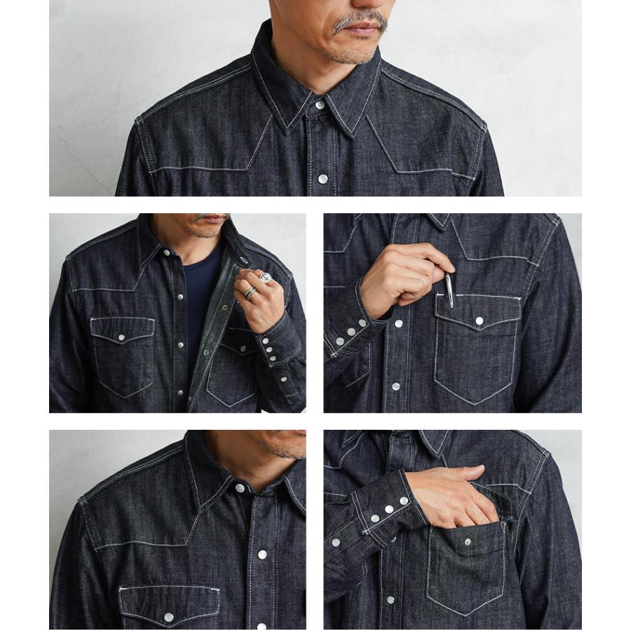 HOUSTON（ヒューストン） 40695 USA COTTON DENIM WESTERN SHIRT USA