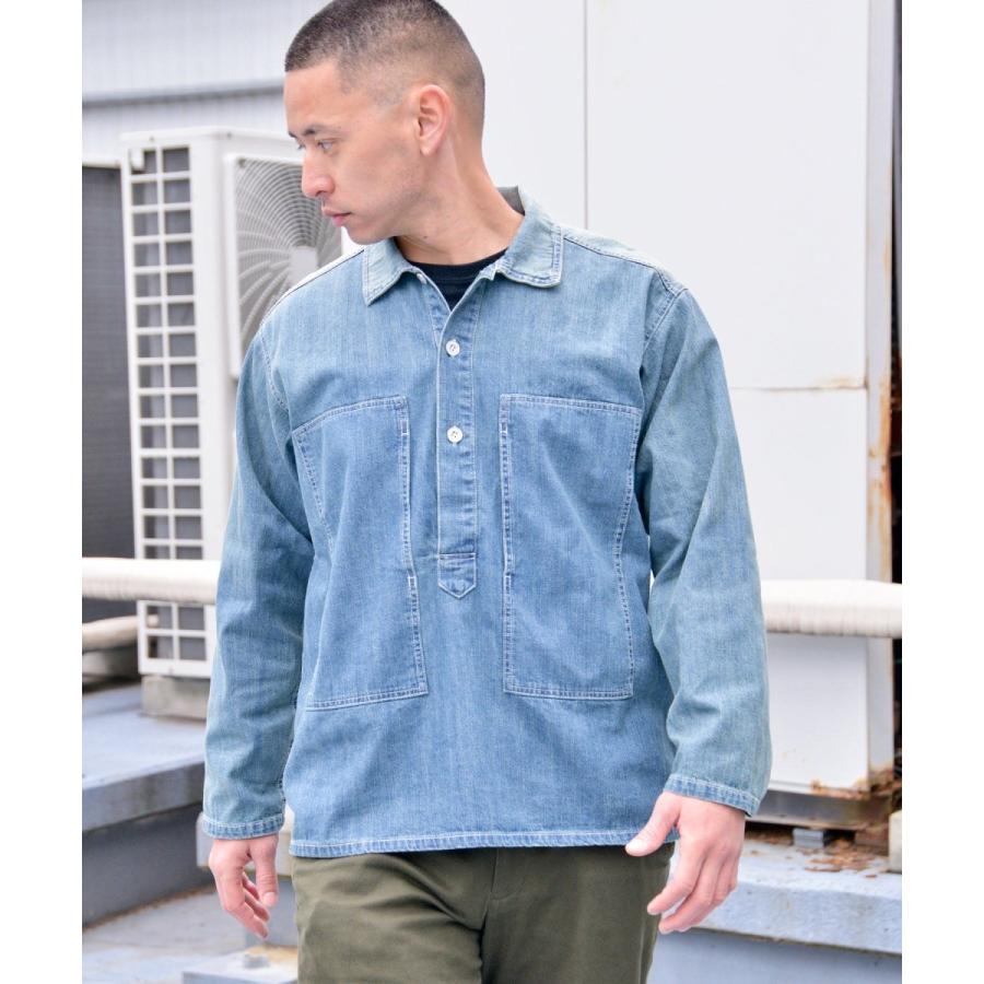 Houston ヒューストン Usaコットン デニムプルオーバーシャツ メンズ 長袖 ワークシャツ デニムシャツ アメカジ ブランド 春 夏 新作 Houston ミリタリーショップwaiper 通販 Yahoo ショッピング