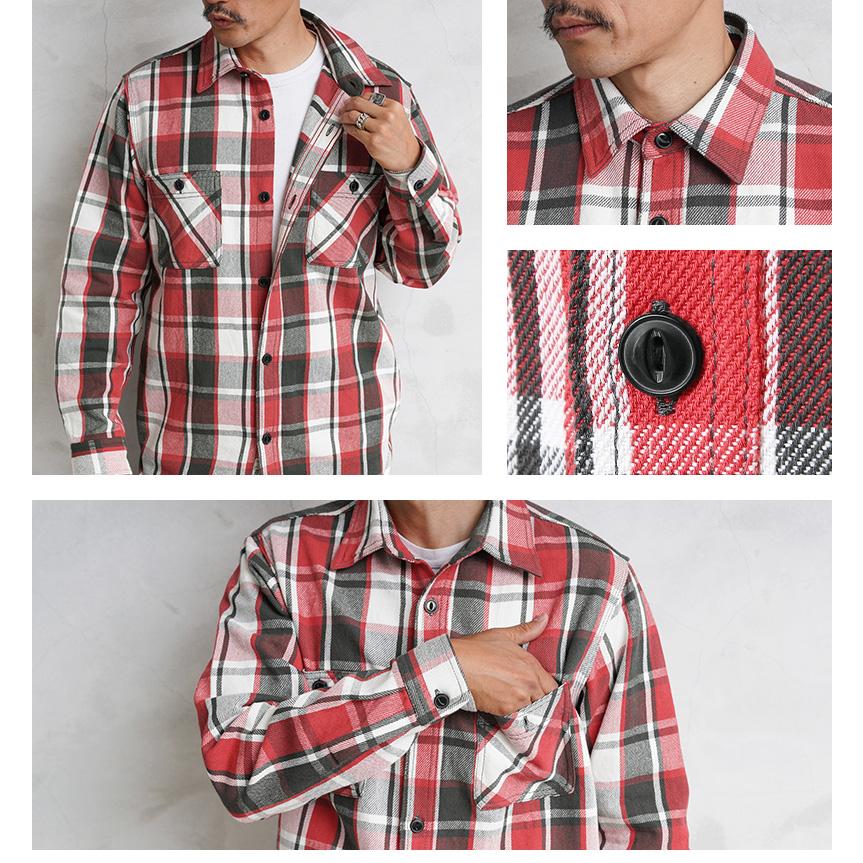 HOUSTON（ヒューストン） 40957 チェック ビエラシャツ メンズ ワーク