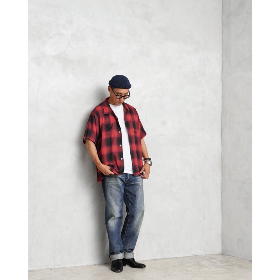 HOUSTON（ヒューストン） 40988 オンブレチェック アロハシャツ メンズ