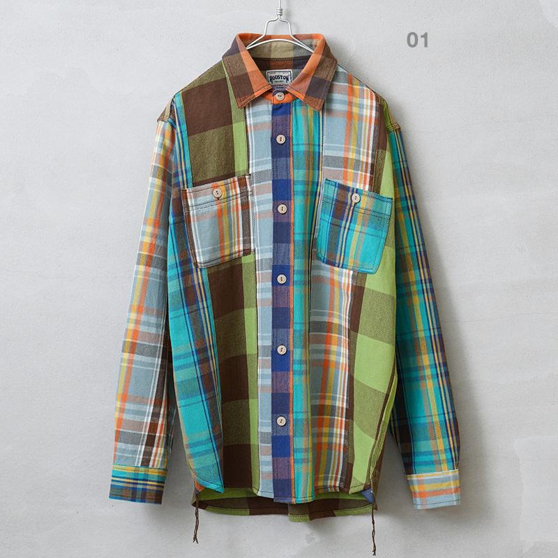 HOUSTON ヒューストン 41058 CRAZY CHECK VIYELLA SHIRT クレイジーチェックビエラシャツ ネルシャツ アメカジ ワーク ブランド【T】｜waiper｜07