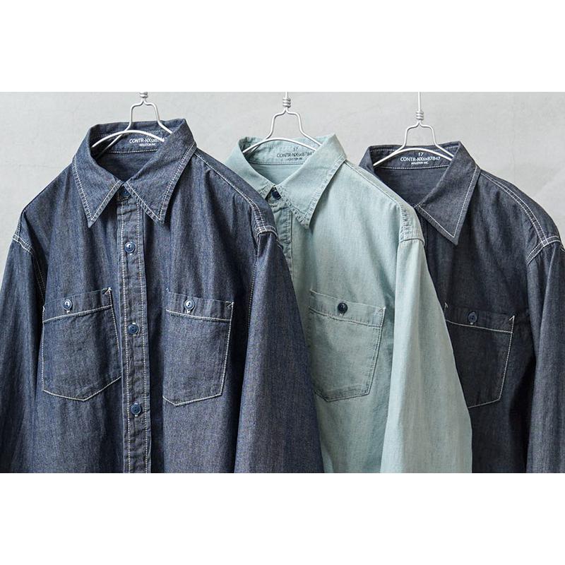 Willis &  コットンシャツ　USA製美品 HOUSTON（ヒューストン） USA コットン デニム ワーク シャツ USA