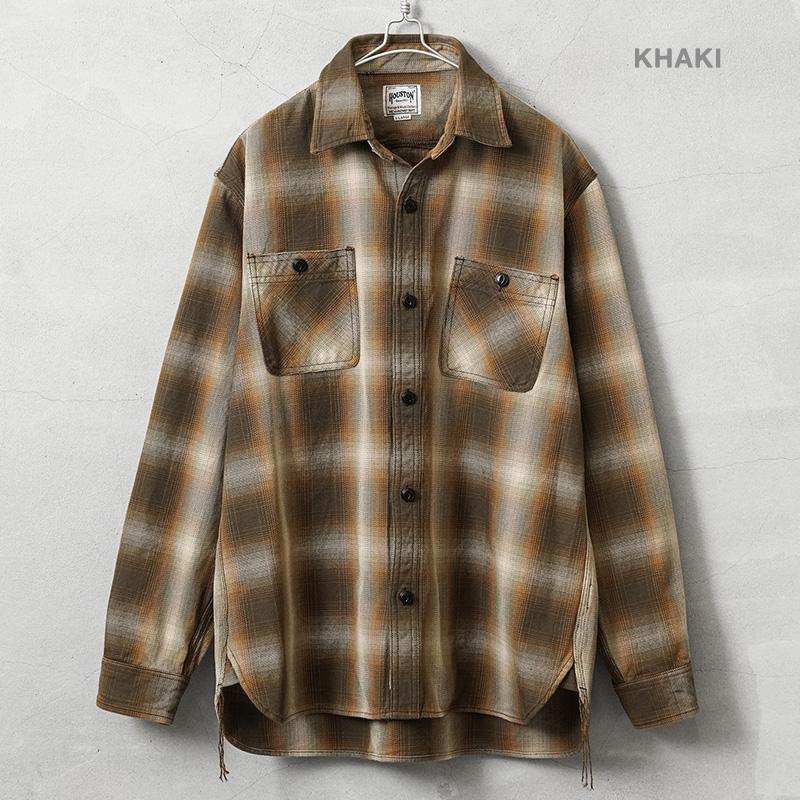 HOUSTON（ヒューストン） 41252 OMBRE CHECK VIYELLA SHIRT オンブレー