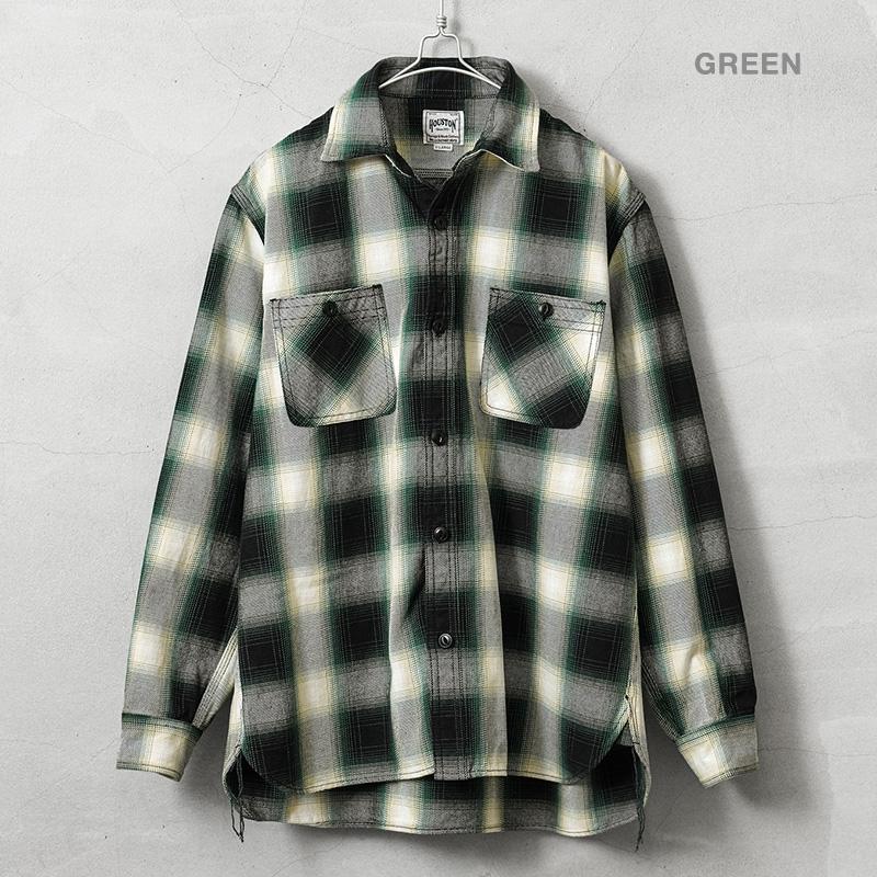 HOUSTON（ヒューストン） 41252 OMBRE CHECK VIYELLA SHIRT オンブレー
