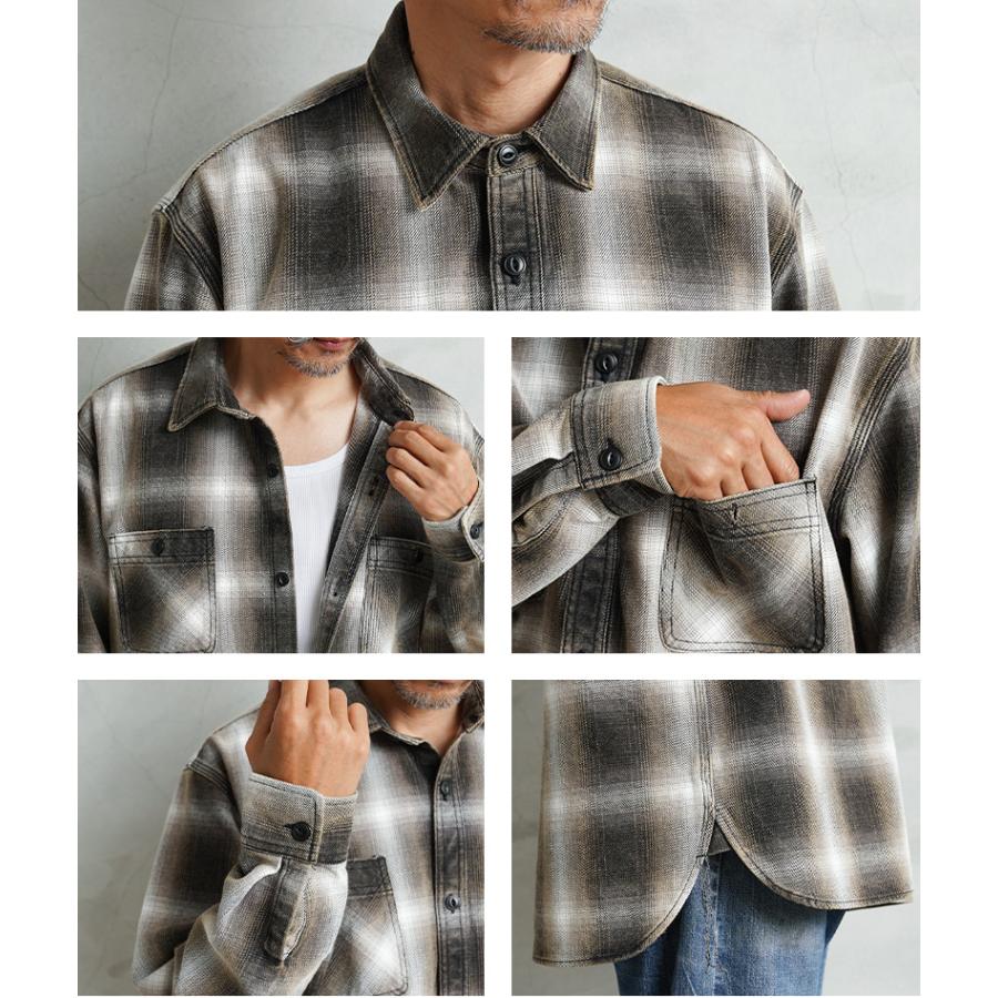 HOUSTON（ヒューストン） 41252VW VINTAGE OMBRE CHECK VIYELLA SHIRT