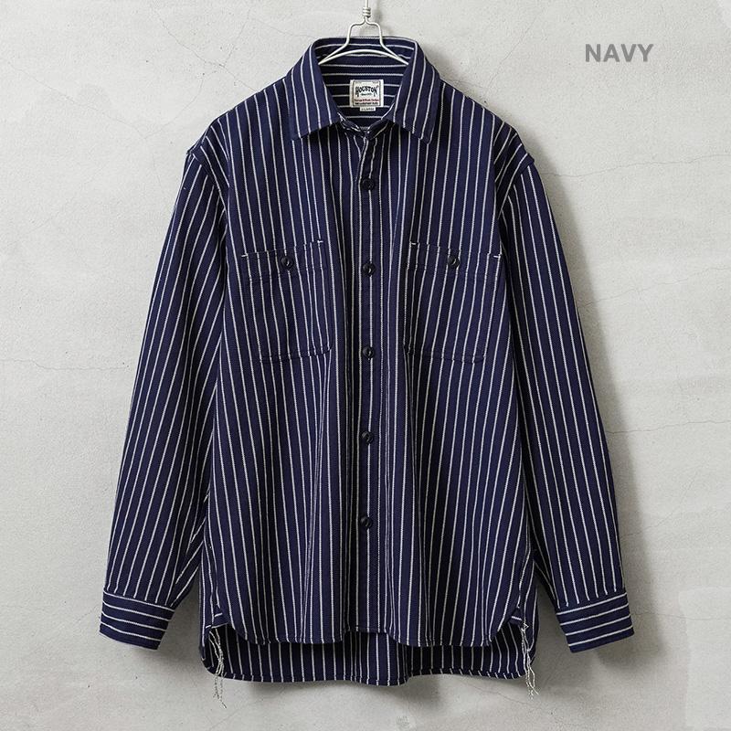 HOUSTON（ヒューストン） 41255 STRIPE VIYELLA SHIRT ストライプ
