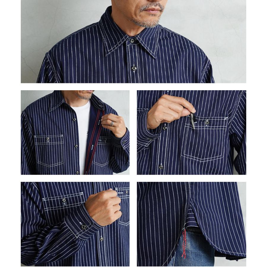 HOUSTON（ヒューストン） 41259 INDIGO WABASH WORK SHIRT インディゴ