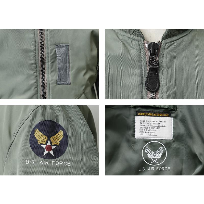 HOUSTON ヒューストン 米軍 B-15B/C/D型 MOD フライトジャケット FABRIC MADE IN JAPAN（5004Z/5005Z/5006Z）【T】｜waiper｜18