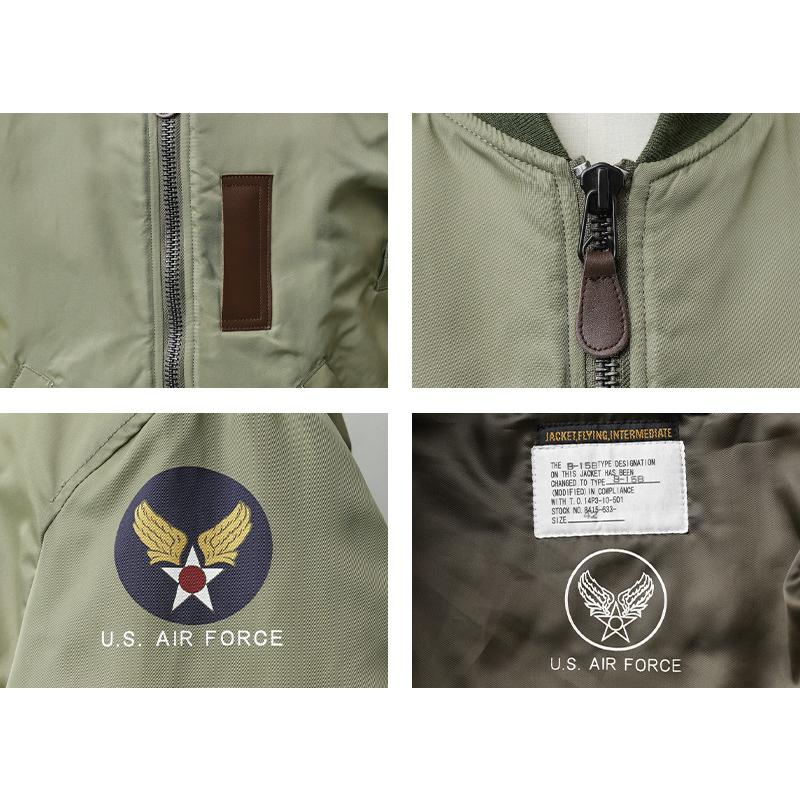 HOUSTON ヒューストン 米軍 B-15B/C/D型 MOD フライトジャケット FABRIC MADE IN JAPAN（5004Z/5005Z/5006Z）【T】｜waiper｜10