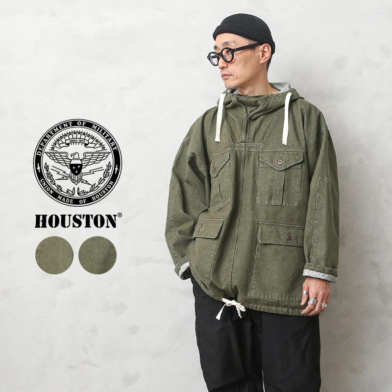 当店の記念日 Houston ブランド T ジャンバー Gジャン イギリス軍 アウター ミリタリージャケット メンズ Denim グリーンデニム スモック Green Uk ヒューストン モッズ ミリタリージャケット サイズ L