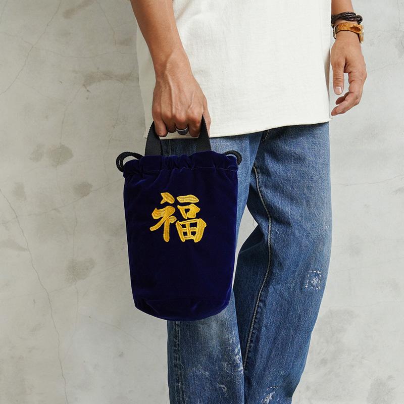 HOUSTON ヒューストン 6874 VELVETEEN EFFECT BAG 刺繍別珍 HOUSTON ヒューストン 6874 VELVETEEN EFFECT BAG 刺繍別珍