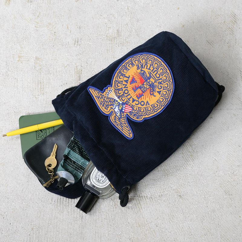 HOUSTON ヒューストン 6877 EMB CORDUROY EFFECT BAG 刺繍コーデュロイ