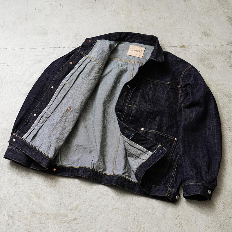 【新品未使用】タグ付き H.UNIT デニムジャケット サイズ2 H.UNIT STORE LABEL H.UNIT エイチユニット H-JK059 Raw Denim Work