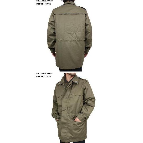 ミリタリーコート 実物 新品 イタリア軍ライナー付きハーフコート