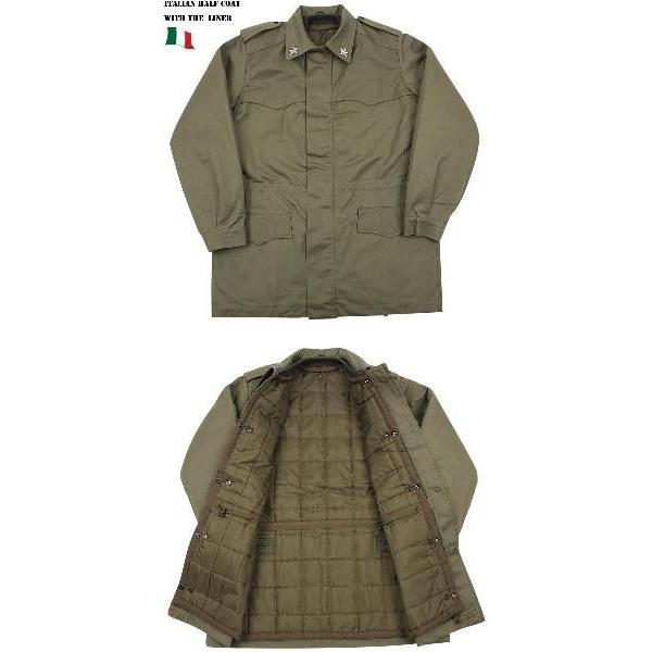 ミリタリーコート 実物 新品 イタリア軍ライナー付きハーフコート メンズ アウター デッドストック ミリタリージャケット 軍服 放出品