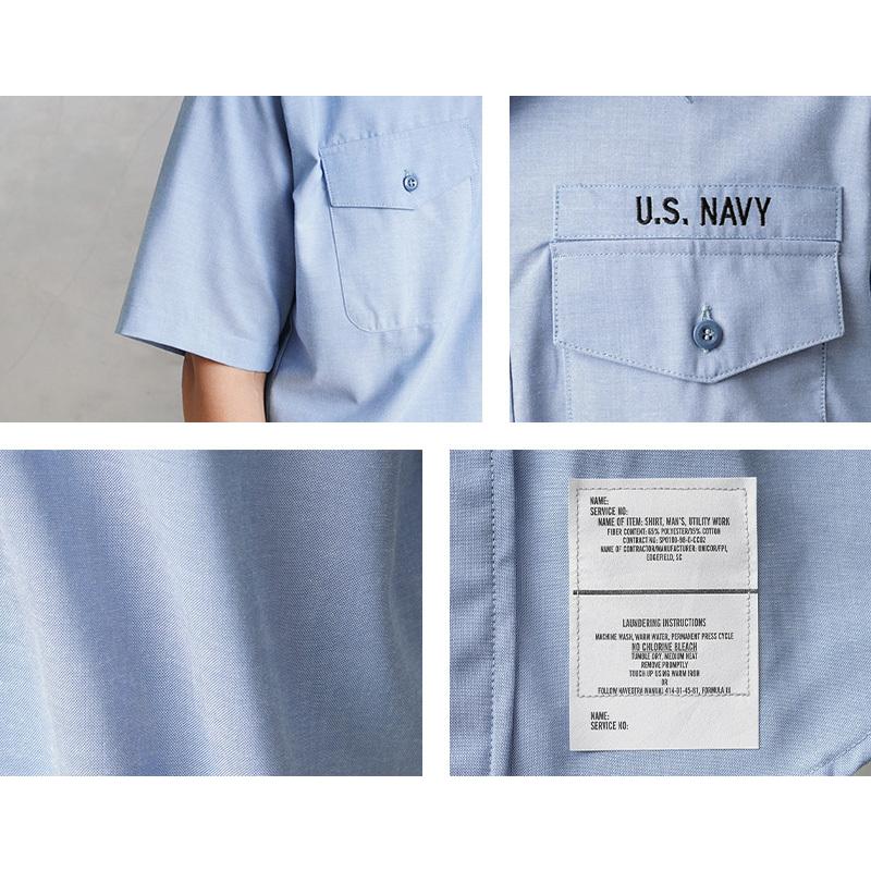 実物 新品 デッドストック 米軍 U.S.NAVY シャンブレーシャツ 半袖 アメリカ軍 メンズ 軍モノ 軍服【クーポン対象外】【I】｜waiper｜09