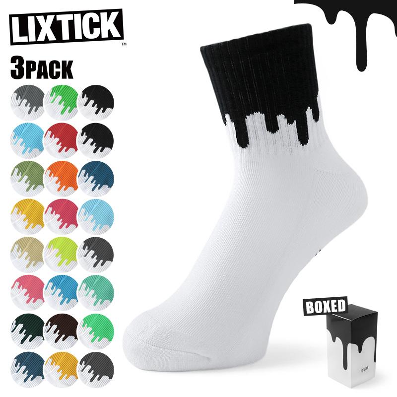 LIXTICK リックスティック DRIP SOCKS 3PACK ドリップ ソックス 靴下 メンズ レディース クルーソックス 柄物 ブランド  人気（クーポン対象外）【T】 :lixtick-drip-socks-3p:ミリタリーショップWAIPER - 通販 - Yahoo!ショッピング