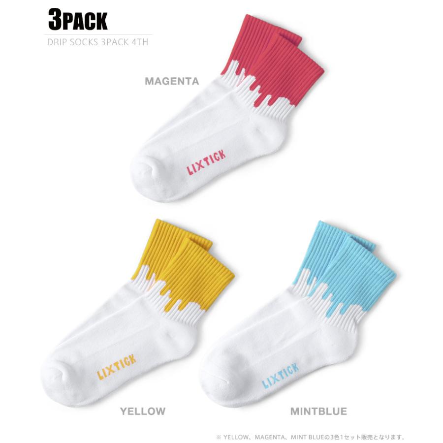 LIXTICK リックスティック DRIP SOCKS 3PACK ドリップ ソックス メンズ レディース スニーカーソックス 柄物 おしゃれ ブランド【クーポン対象外】【T】｜waiper｜14