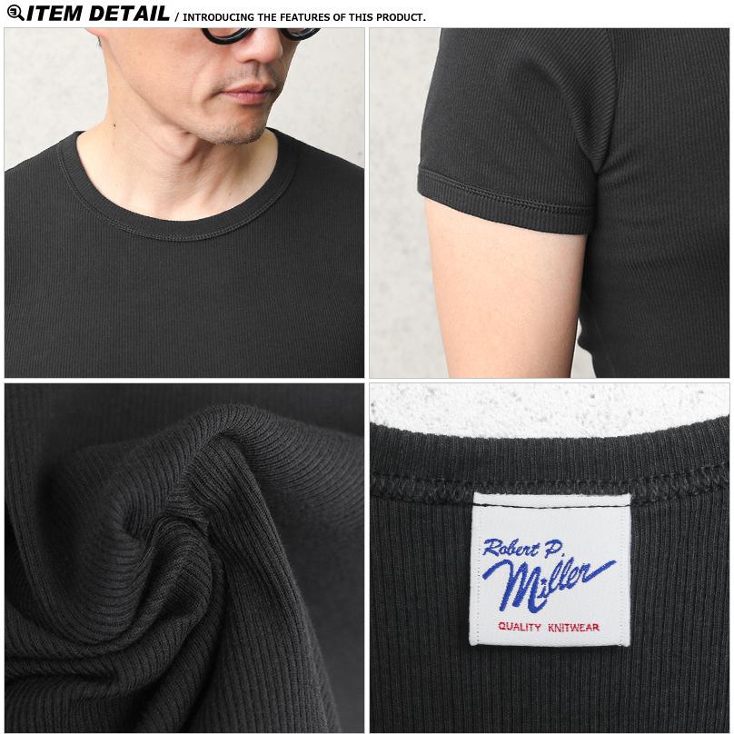 ミラー MILLER 101C リブ ラウンド ネック Tシャツ メンズ 半袖