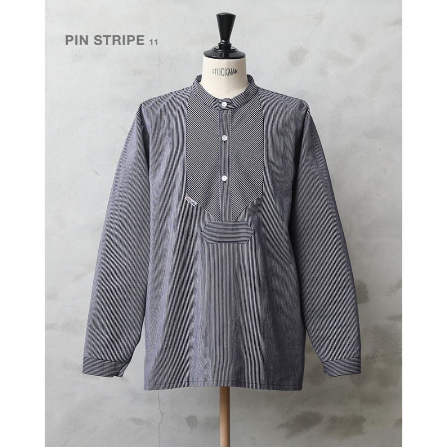 美品 modas ストライプ フィッシャーマンシャツ モダス 46 modAS モダス 1000 フィッシャーマンシャツ ストライプ プル