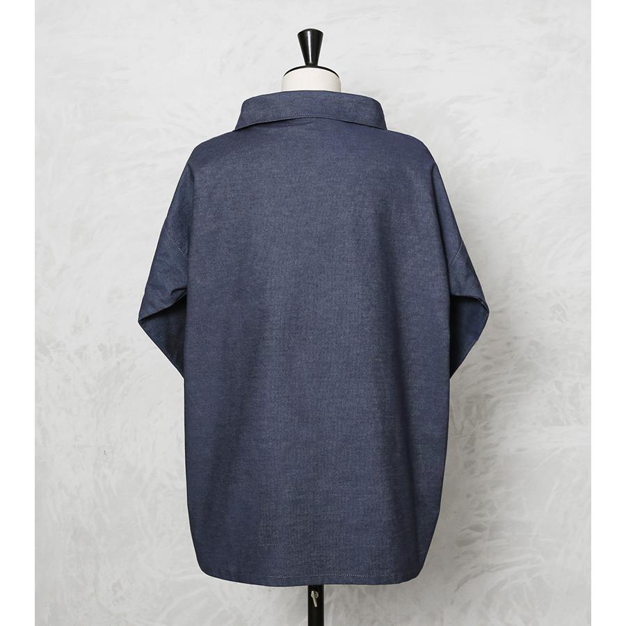 Newlyn Smocks ニューリンスモック フィッシャーマンズ スモック Vネック 七分袖 デニム MADE IN UK ユーロ イギリス製 ワークシャツ 春 ブランド【T】｜waiper｜06