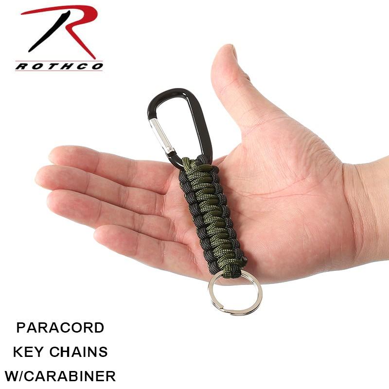 ROTHCO ロスコ パラシュートコード キーホルダーW/CARABINER カラビナ付き パラコード ミリタリー雑貨 アクセサリー グッズ アウトドア キャンプ用品【T】｜waiper