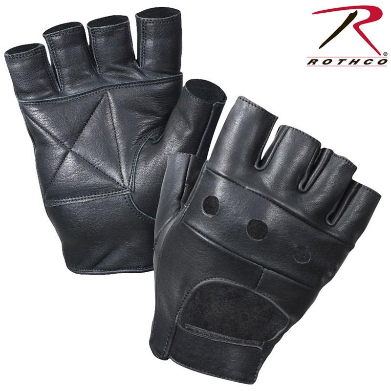 ROTHCO（ロスコ） ブラック レザー フィンガレス バイカー グローブ