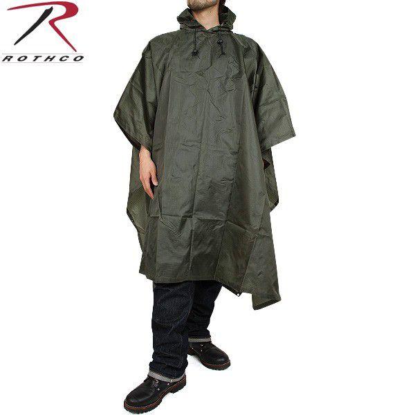 ミリタリーグッズ Rothco ロスコ ランキング総合1位 G I Plus Rip Stop レインポンチョ 災害グッズ 4865 ブランド レインウェア オリーブドラブ 防災グッズ T