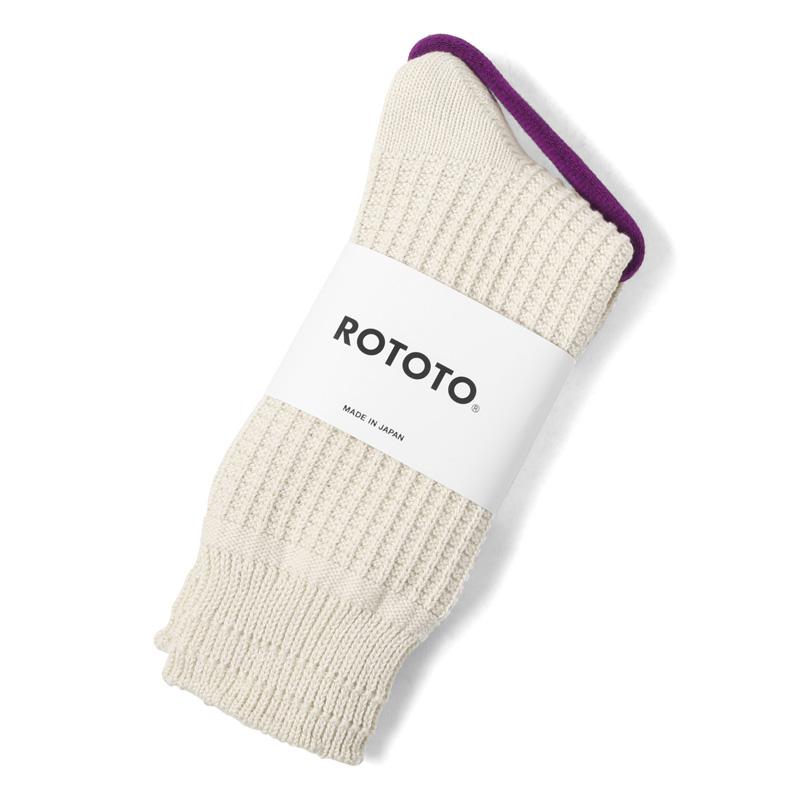 ROTOTO（ロトト） R1110 COTTON WAFFLE CREW SOCKS コットンワッフル