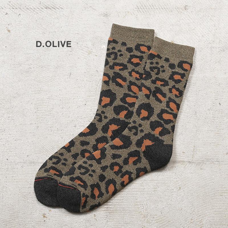 ROTOTO（ロトト） R1340 PILE LEOPARD CREW SOCKS パイル レオパード