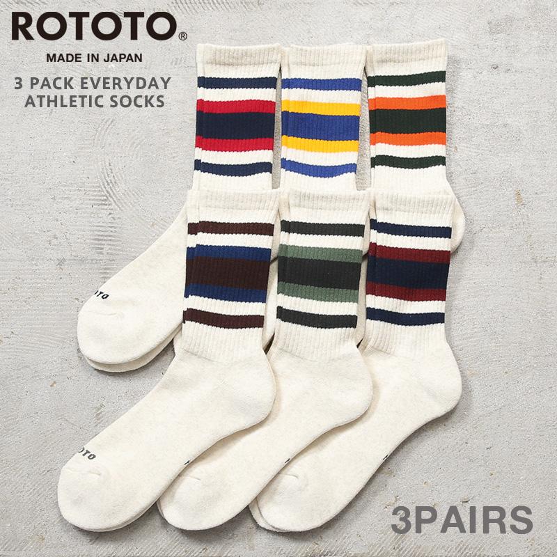 ROTOTO（ロトト） R1622 3 PACK EVERYDAY ATHLETIC SOCKS 3パック