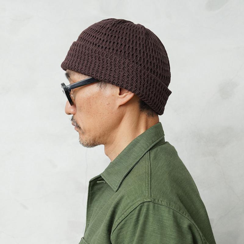 ROTOTO（ロトト） R5163 RECYCLED COTTON OPEN KNIT BEANIE リサイクル