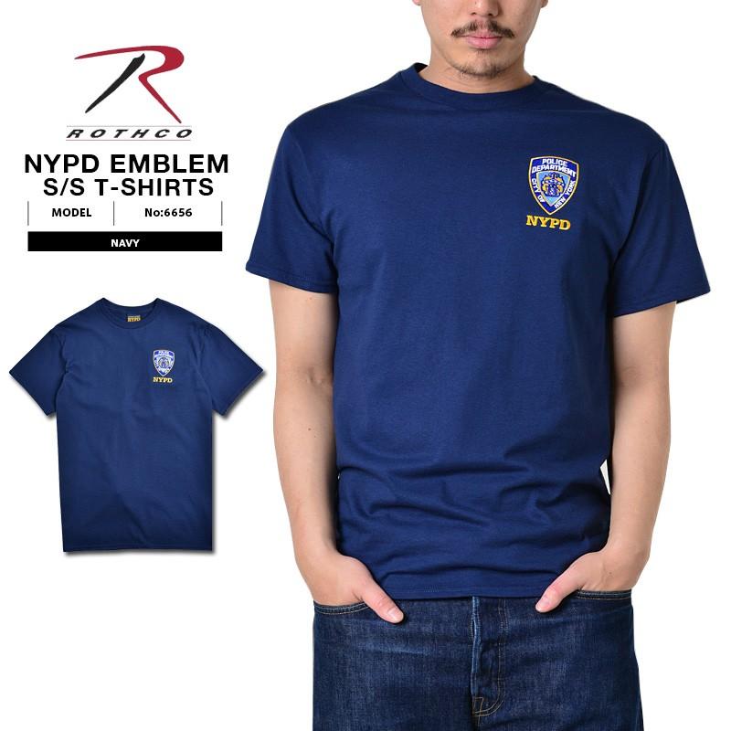 ROTHCO ロスコ NYPD オフィシャル エンブレム トレーニングTシャツ メンズ 半袖 カットソー ニューヨーク警察 仮装 ミリタリー ブランド【T】｜waiper