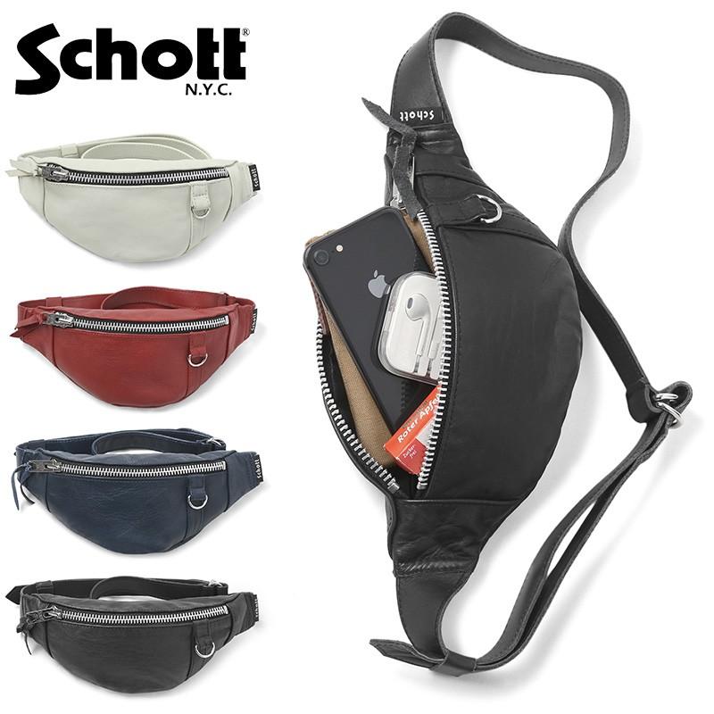 Schott N.Y.C ショット 3189028 レザー スモール ボディバッグ Schott N.Y.C ショット 3189028 レザー スモール ボディバッグ
