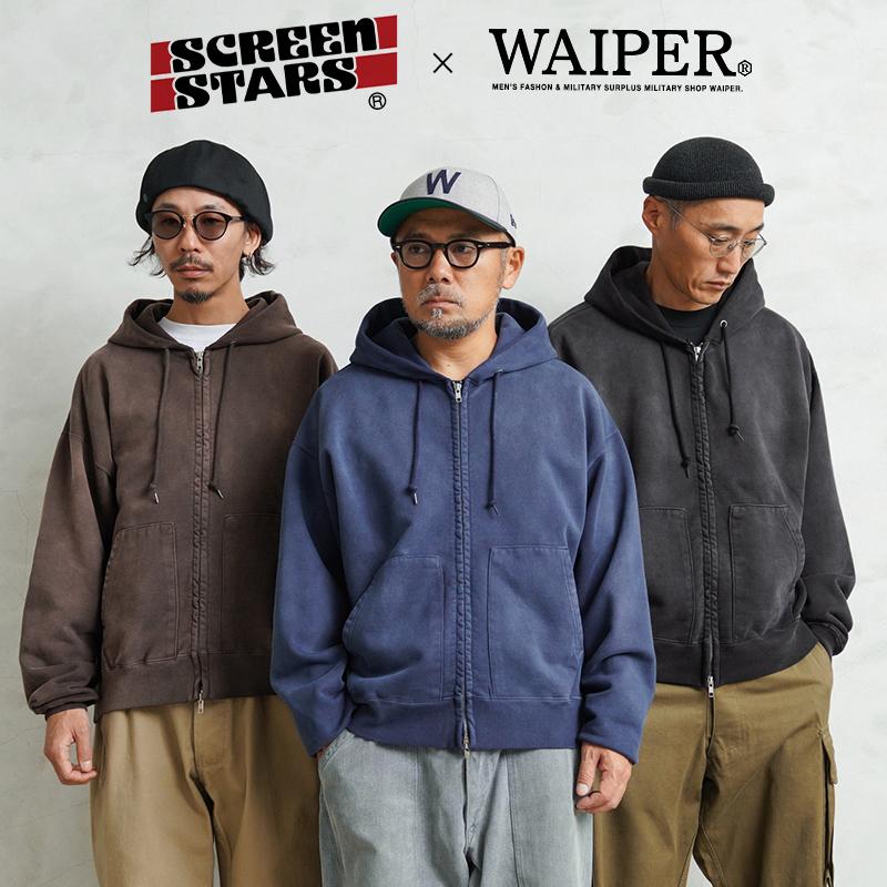 SCREEN STARS×WAIPER 2523-439WP ジップアップ フーディ VINTAGE FADE【T】【Cx】 SCREEN STARS（スクリーンスターズ） SCREEN STARS×WAIPER 2523-439WP