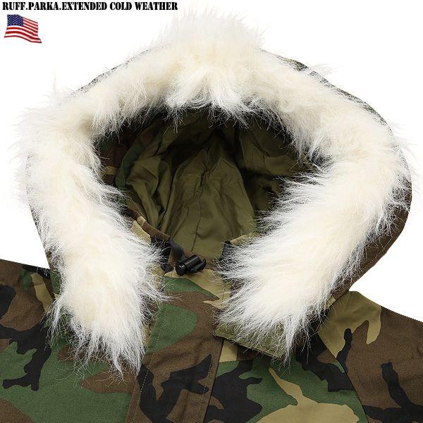 MILITARY 実物 新品 米軍ECWCSパーカ用フードファー ウッド