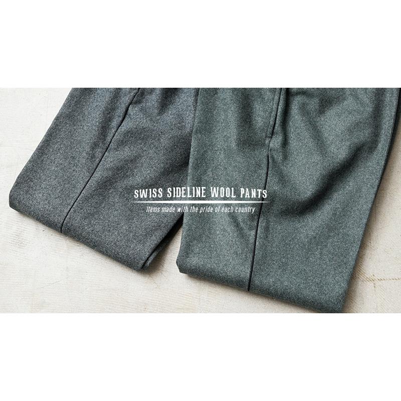 MILITARY 実物 USED スイス軍 サイドライン ウールパンツ 4 MILITARY 実物 USED スイス軍 サイドライン ウールパンツ 4