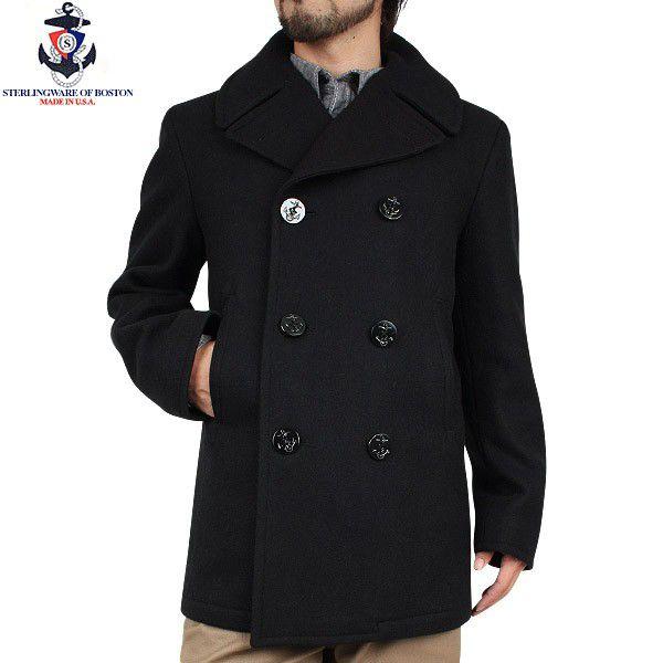 21年秋冬新作 30代 代 10代 ミリタリー メンズ ファッション 40代 アメリカ製 クーポン対象外 ブランド Pコート ブラック ピーコート Authentic M21 スターリングウエア Boston Of Sterlingwear ミリタリーコート 60代 50代 コート アウター Imuko Co