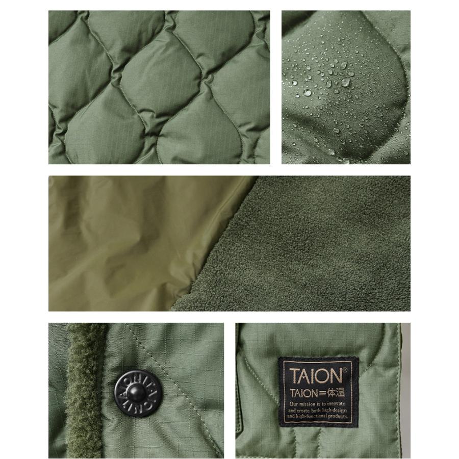 TAION タイオン TAION-RSTML-1 MILITARY LINE リバーシブル ダウン&times;ボア ストール ミリタリーライン マフラー メン ひざ掛け【D1】【Sx】【T】