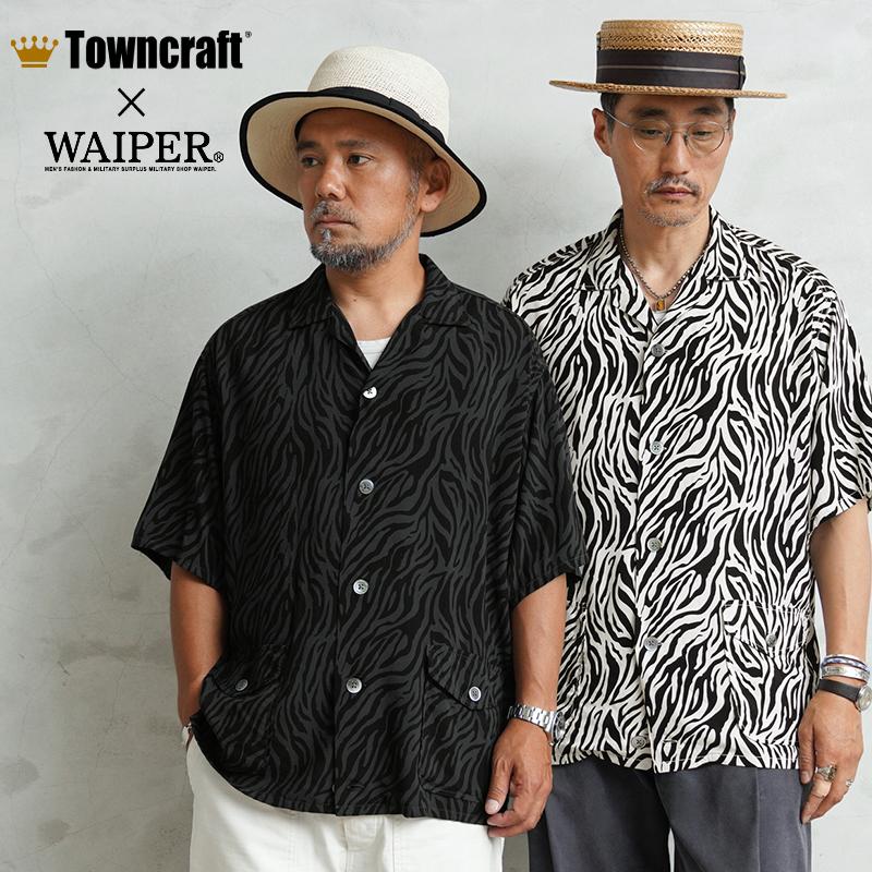 WAIPER×TOWN CRAFT TC26S013WPレーヨンビーチシャツM TOWNCRAFT（タウンクラフト） WAIPER×TOWN CRAFT TC26S013WP Zebra