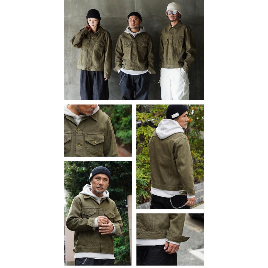 WAIPER.inc イギリス軍 ヴィンテージ グリーンデニム トラッカー