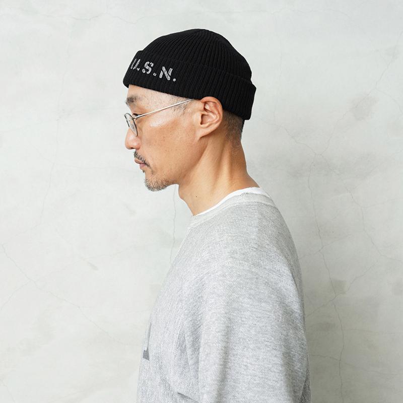 WAIPERのU.S.N.ショートニットキャップ WAIPER.inc ワイパーインク U.S.NAVY ワッチキャップ SHORT STENCIL