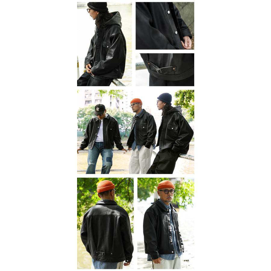 WAIPER.inc ワイパーインク カウレザー トラッカージャケット based on