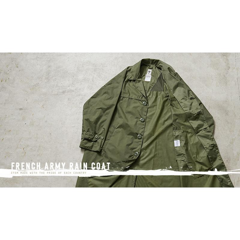 MILITARY 実物 USED フランス軍 レインコート OD ミリタリー MILITARY 実物 USED フランス軍 レインコート OD ミリタリー