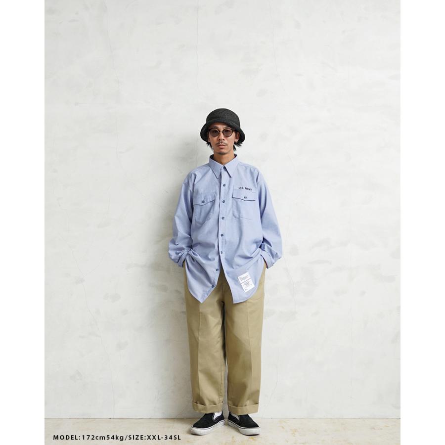 米軍 実物 シャンブレーシャツ USN MILITARY 実物 新品 デッドストック 米軍 U.S.NAVY シャンブレー