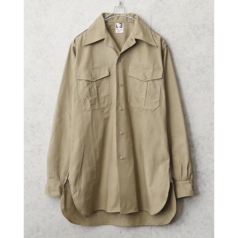 旧日本軍　ノーカラーシャツ　長袖　長袖シャツ　古着　ミリタリー MILITARY 実物 USED スペイン軍 M-67 フィールド プルオーバー