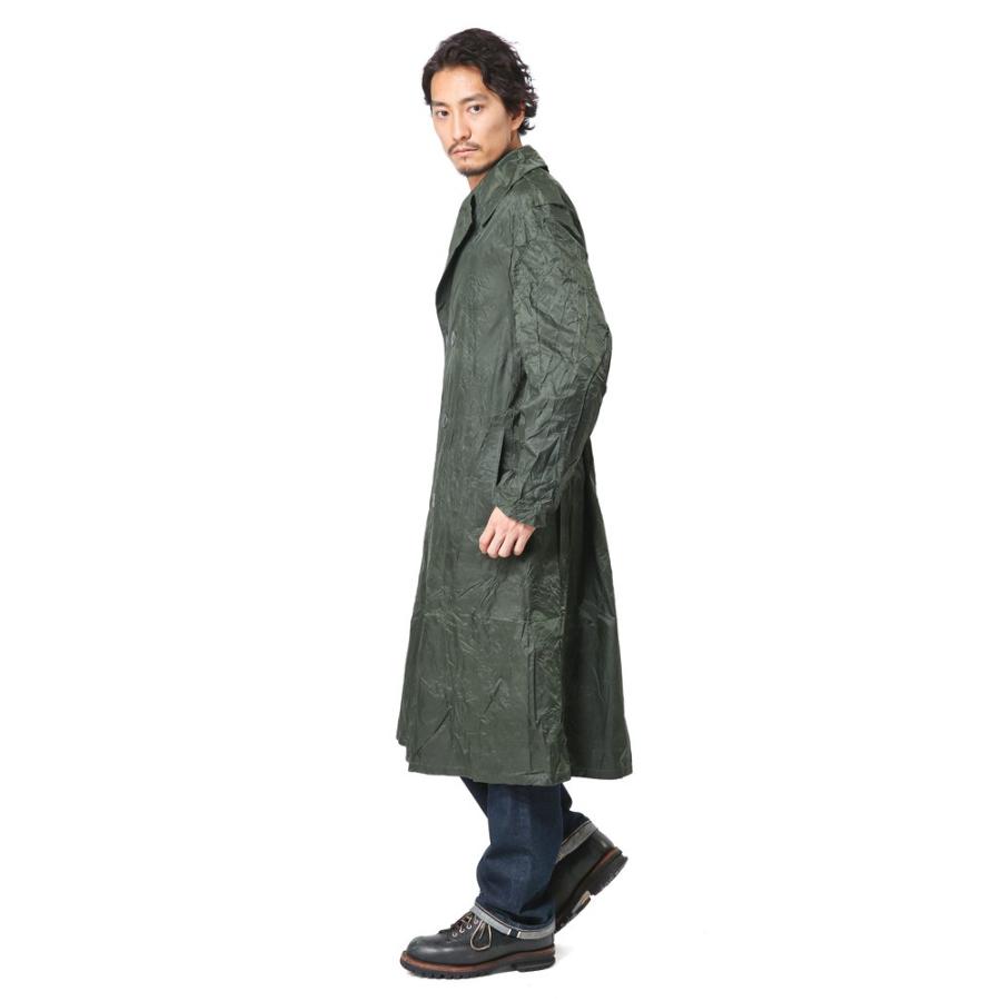 米軍トレンチ レイン コート メンズ ロング丈 緑系 グリーン セージ　34S MILITARY（ミリタリー） 実物 米軍 GREEN SHADE M-2 ラバー
