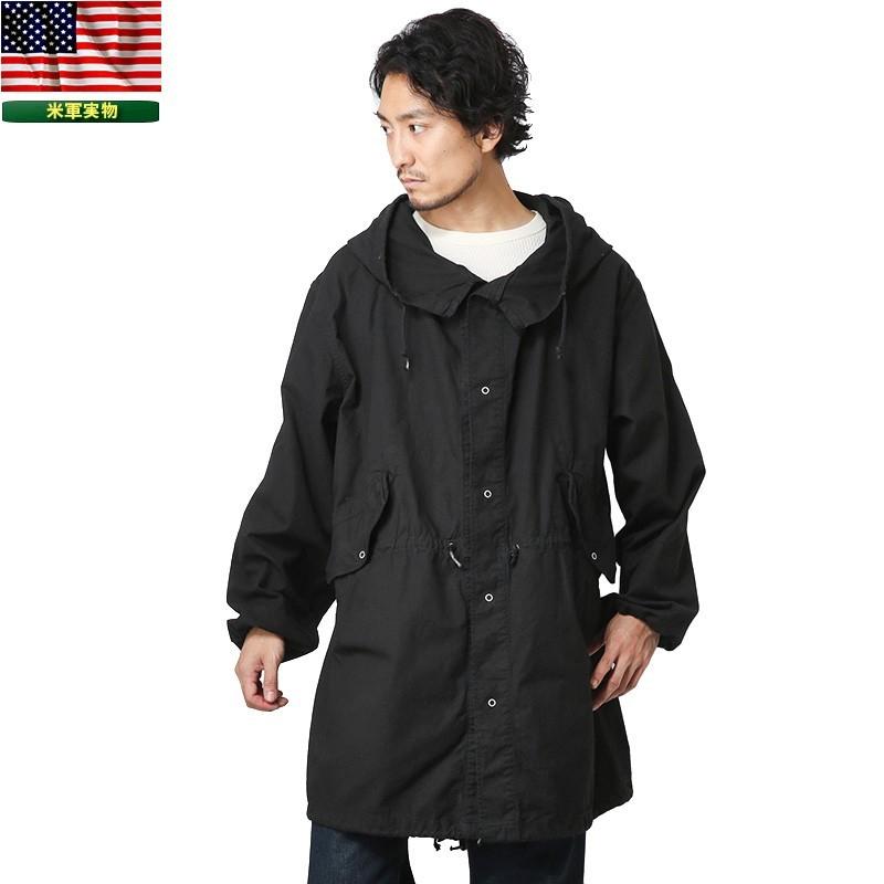 実物 新品 米軍 スノーカモ モッズコート コットン100% BLACK染め ミリタリーコート パーカー ロングコート 軍服 軍用 アメリカ軍【クーポン対象外】【I】｜waiper